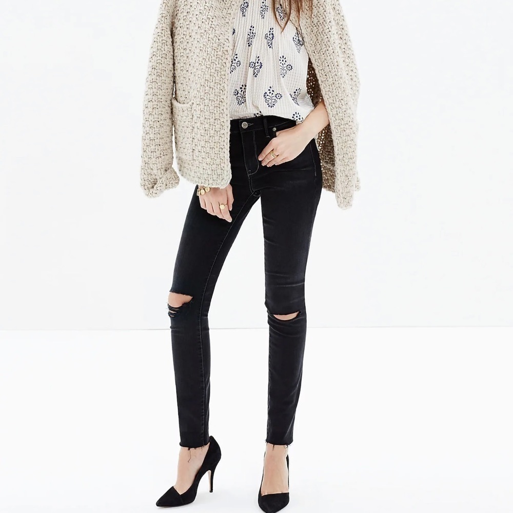 Madewell Black 9” High Rise Skinny Jeana